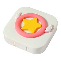 Cute Cute Contact Case Travel Kit Holder with Mirror (White+Wings)