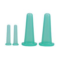 HEALLILY 4PCS Silicone Cupping Cups Massage Therapy Cupping Set Body Facial Anti Cellulite Cups (Green)
