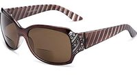 The Jazzy Bifocal Reading Sunglasses, Rhinestone Sunreaders Glasses, Tinted Readers for Women + 3.00 Brown