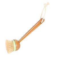 Highpot Scrub Brush Dish Scrubber Long Bamboo Handle Scraper Bottle Brush for Kitchen or Bathroom Cleaning