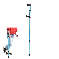 Aluminum Alloy Folding Walking Sticks Telescopic Blue Forearm Elbow Underarm Crutches Height Adjustable (45 in - 33 in),Single