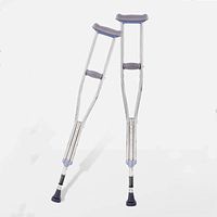 Sisyria Durable Stainless Steel Crutches, Anti Slip Damping Walking Stick Height Adjustable Underarm Crutches for Old Man Disabled 119-139cm