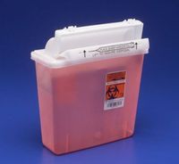 SharpStar In-Room Sharps Containers with Counter Balanced Lid - 5 qt, Transparent Red - 1 Each