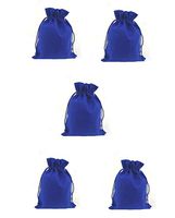 MELUOGE Burlap Bags Cotton Linen Bags Jewelry Treasure Pouches 6"x8" Drawstring Pouches Gift Bag (10, Sapphire Blue)