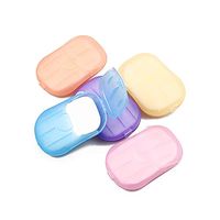 Portable 5 Boxes Disposable Soap Paper Disinfecting Convenient Washing Hand Bath Soap Flakes Mini Cleaning Soap Sheet Travel Hiking Paper Soap Sheets
