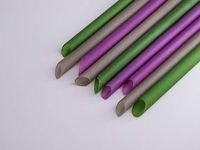 Biodegradable Rice Straws - 100% Natural Organic Eco Friendly Disposable Drinking Straws - Perfect Alternative to Plastic, Paper, Metal, Glass & Bamboo Straws (Purple, 13mm)