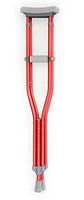 Color Underarm Medical Walking Crutches (Pair) for Kids, Youth or Adult 1- Pair (Candy Apple Red)