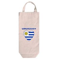 Heart Love Uruguay Cotton Canvas Wine Bag Tote With Handles Wine Bag Natural