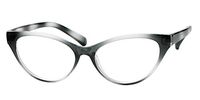 SOOLALA Modern Cat Eye Clear Lens Eye Glasses Frame Reading Glasses for Ladies, Gray, 3.5D