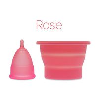 Anigan EvaCup Reusable Menstrual Cup and Collapsible Sterilizing Cup Set, Eco-Friendly, Large Rose