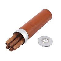 TOURBON Leather Cigar Case Storage Travel Humidor Cigar Box