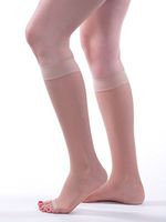 Allegro 15-20mmHg Essential 17 Sheer Support Knee High Open Toe (Nude) Large