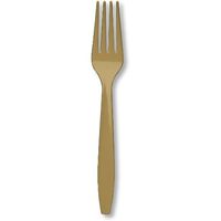 Tableware Dinnerware Cutlery Heavyweight Glittering Gold Plastic Forks 24ct