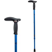 Carex Health Brands Hiking Cane Walking Stick with Dual Grip Handle for Men and Women, Blue