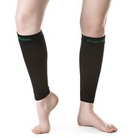 EvoMotion USA Made Men and Women 20-30 mmHg Firm Graduated Compression Calf Sleeves - Medical Grade Athletic Support Circulation & Recovery - Best for Sports Running Travel, 1 Pair (Large, Black)