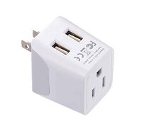 Ceptics Japan, Philippines Travel Adapter Plug with Dual USB - Usa Input - Type A - Ultra Compact (CTU-6) - Perfect for Cell Phones, Laptops, Camera Chargers