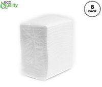 EcoQuality Low Fold Dispenser Napkins, 1-Ply, 3 1/2 x 5 in, White 3200/pk, Dispenser Napkin Refill, Everyday Napkins, Perfect for Restaurants, Diners, Bodegas & Home