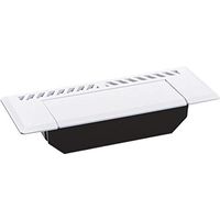 White Vented Floor Register Containment System in Floor Dust Pan Flip Up Lid