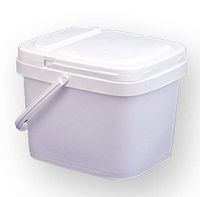 3 gal.Square Bucket and lid, w/Handle,EZ Stor, 6 Pack