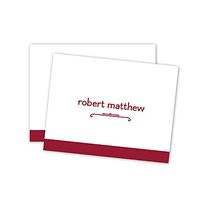 Banner Name Personalized Note Cards - Maroon