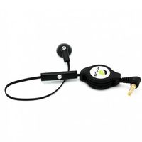 Fonus Black Retractable 3.5mm Mono Handsfree Headset Earphone Single Earbud with Microphone for iPhone 5S, 5C, 5, 5G - iPhone 4S 4 3GS (AT&T, T-Mobile, Alltel, Boost, Virgin Mobile, Sprint, Verizon, Net10, Straight Talk, Cricket, US Cellular)