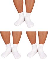 3 Pairs Pack Men's Physicians Approved Quarter Ankle Diabetic Cotton Socks (White, Big & Tall Men's 13-15/ Fits Men's Shoe Size 9-14)
