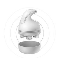 JMung Electric Scalp Massager Head Massager Water Wave Function Cervical Spine USB Charging Roller 3D Scalp Massaging Device,White