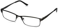 Foster Grant Men's Samson Non Polarized Rectangular Reading Glasses, Satin Dark Gunmetal, 52 mm 1.5