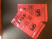 RED - STAT - Biohazard Specimen Bags 6" X 9" ,100 PER PACK