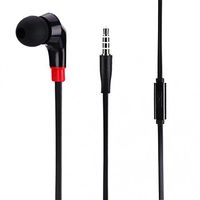 Premium Flat Wired Headset MONO Handsfree Earphone Mic Single Earbud Headphone In-Ear [3.5mm] [Black] for T-Mobile Motorola Google Nexus 6 - T-Mobile Samsung Galaxy Avant (SM-G386T)