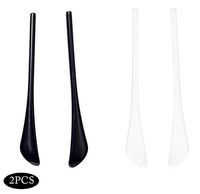 FOOUSA Replacement Temple Tips Arm(Ear Socks) for Ray-Ban Aviator RB3025 3026 Sunglasses Repair Kits (Black,White)