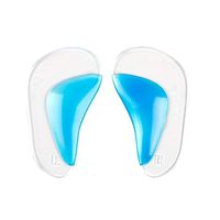 Arch Support Shoe Insert, Gel Reusable Silica Gel Cushions for Plantar Fasciitis Support Flat Feet, Adhesive Arch Pads Inserts for Relieve Pressure, Foot Pain, Women and Men - 2 Pairs, Blue (L)