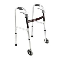 Lovinland Folding Walker Arc H Rod Walker Heavy Duty Bariatric Walker with Wheels 350 Lbs Load Weight