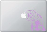 Cat - Whatcha Doin? - I Can Haz? - Macbook or Laptop Decal - (MIRRORED - LEFT) (5.5"w x 6"h) (Color Variations Available) (LAVENDER)