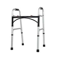SSLW Walker Non-Wheel Folding Walking Frame Lightweight Aluminum Alloy Adjustable Height Portable Multi-Function Mobile