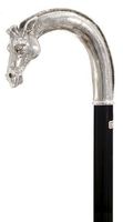 Giraffe Handle Silver Plate Handle Walking Cane with Black Shaft