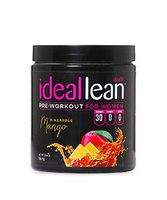 IdealLean, Best Pre Workout for Women - Energy Boost, Increase Training Intensity, Mental Focus, Results, Beta-Alanine, Low Calorie & Healthy, 30 - Servings (Pineapple Mango)