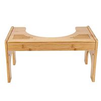 Squatting Toilet Stool, Adjustable Bamboo Non-Slip Bathroom Foot Stool Sit Squatty Toilet Potty Stool Chair 45.5CM26CM24.5CM