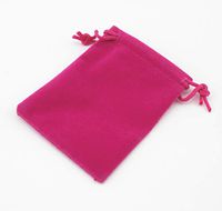 Pack of 25 Velvet Gift Bags Drawstring Jewelry Pouches Candy Bags Wedding Favors (3.6" x 2.8", Fuchsia hot Pink)