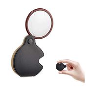 Mini Portable Magnifying Glass 3.5X Folding Pocket Magnifier for Reading, Inspection, Jewelry, Coins, Hobby, Travel 45MM Small Lens Loupe