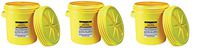 Eagle 1650 Yellow Blow-Molded HDPE Lab Pack with Screw Top Lid, 20 Gallon Capacity, 20.75" Height, 20.5" Diameter (Pack of 3)