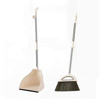 Broom and Dustpan With Long Handle Telescopic Up Stainless Steel Rod Extra Long Handle Broom And Dustpan Soft Brush Windproof Magic Broom Set Room Lobby Floor Toilet Cleaning Tools
