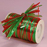 Krafty Klassics 1 Roll of Three in One Pearlized Raffia Ribbon (1/8" x 33 Yds) (Red/Green/Citrus)