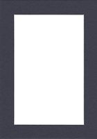 Pack of (5) 5x7 Acid Free White Core Picture Mats Cut for 4x6 Pictures in Navy Blue