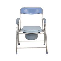 BINZHI Bedside Toilet, Portable Stainless Steel Toilet Chair Folding,for The Crowd Elderly, Pregnant Women, People with Reduced Mobility,Gray Bedside Toilet (Color : A)
