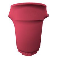 LA Linen Spandex Cover Fitted for 55 Gallon Trash can on Wheels, Fuchsia