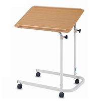 Overbed Table, Hospital Bed Side Table, Mobile Height Adjustable Sofa Coffee Laptop Desk w/Wheels Table for Working, Eating, Indoor Living Room, Bedroom