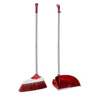 Broom and Dustpan With Long Handle Telescopic Up Household Soft Brush Broom And Dustpan Non-Slip Handle Multi-Function Windproof Broom Set Office Garage Schools Garden Cleaning Tools