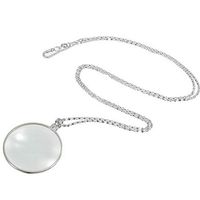 King Boutiques-Magnifiers Necklace Magnifying Glass Necklace 6X Student Old Man Magnifying Glass Reading Newspaper Pendant Magnifying Glass (Color : Silver)