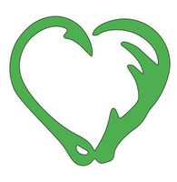Home Grown Claremore Love to Hunt and Fish - Vinyl Sticker Decal - 5.5" Width X 5.1" Height | Green HGC1090